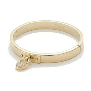 COACH | Signature C Gold Pave Hinged Bangle